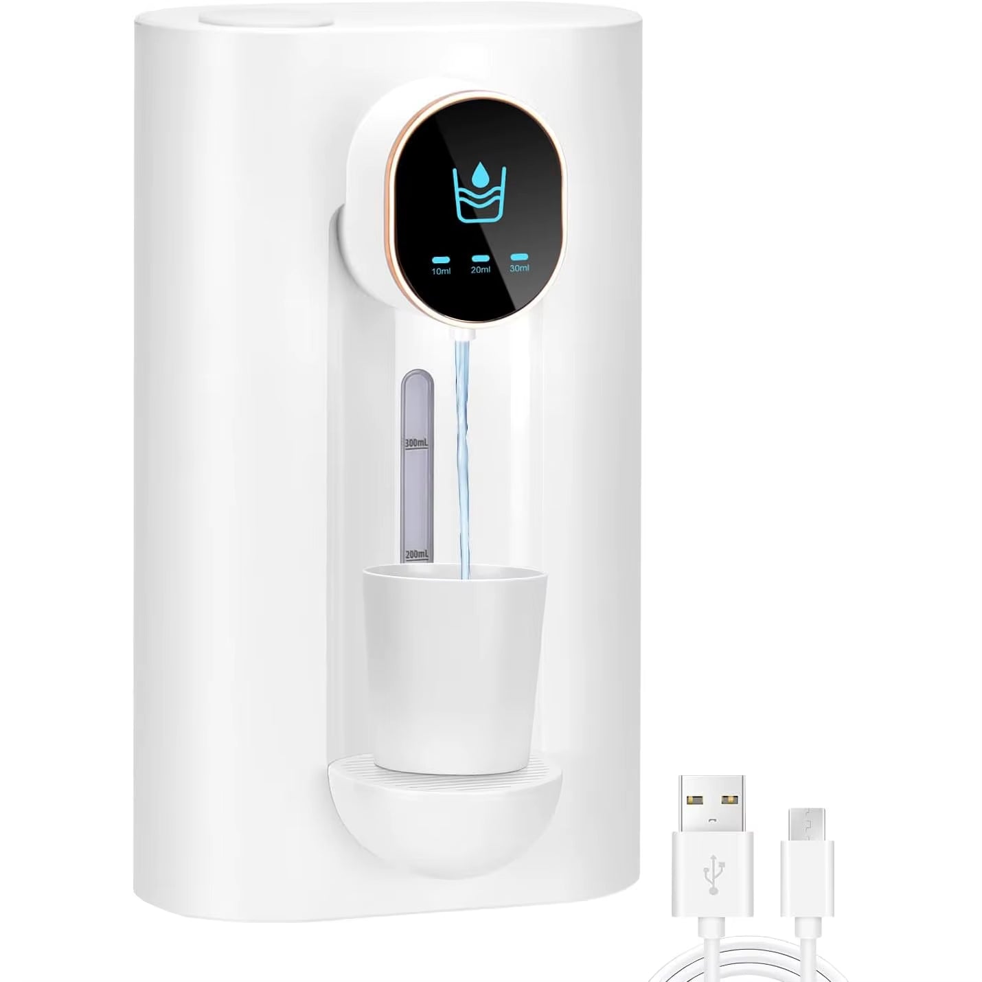 Bathroom Automatic Mouthwash Dispenser Wall Mount Mouthwash Dispenser with Magnetic Cup, 3 Dispensers, Smart Mouthwash Dispenser